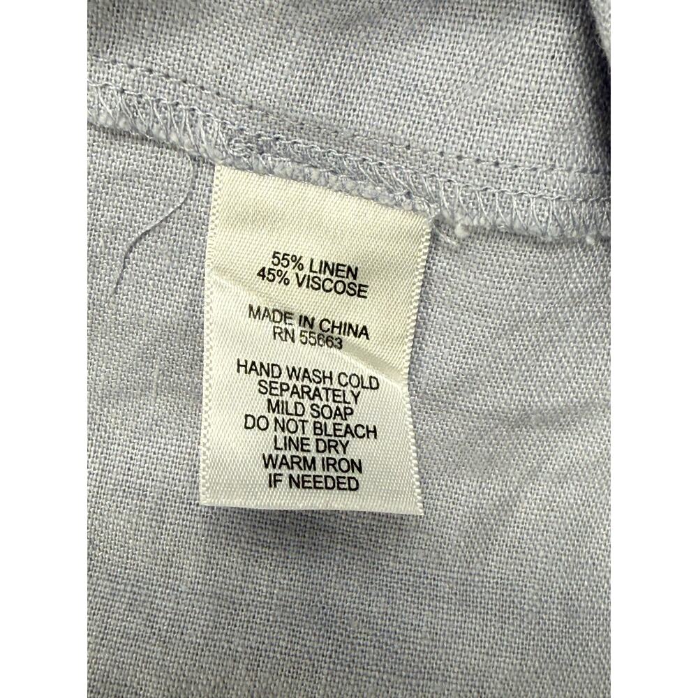 Nicole Miller Linen Blend One Shoulder Ruffle Chambray Midi Dress Size M - Picture 7 of 9